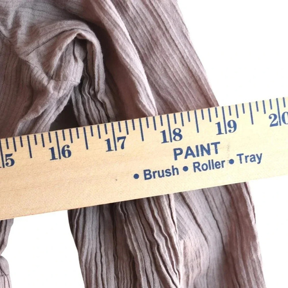 LUCKY BRAND || Y2K Peasant Front Tie Flowy Boho Blouse Embroidered Earl Grey M - Picture 5 of 7